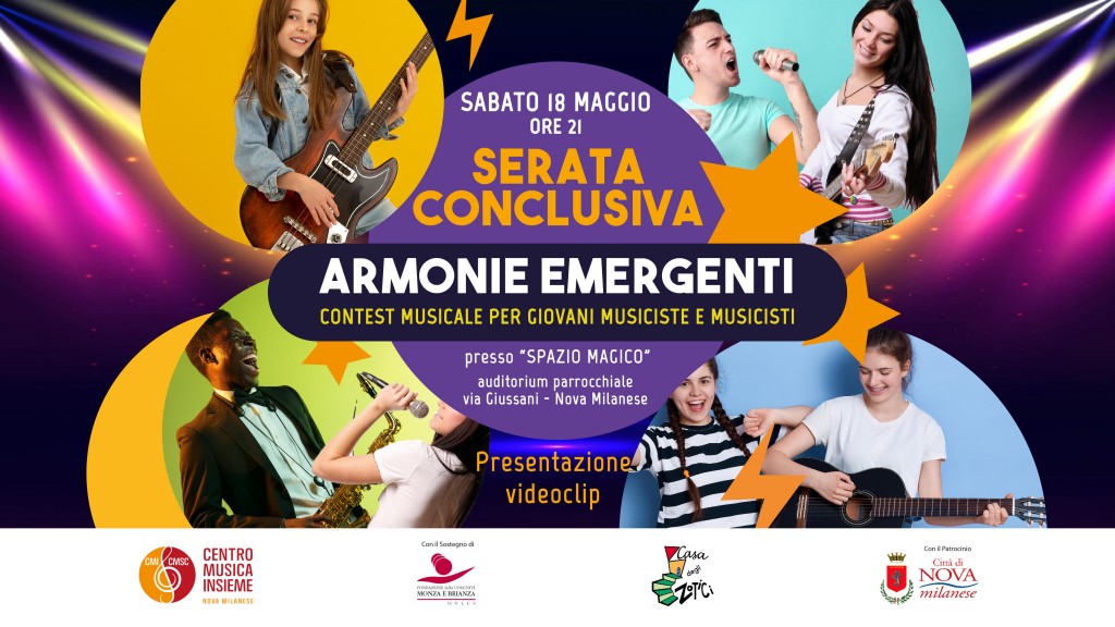 Armonie Emergenti evento conclusivo sabato 18 maggio